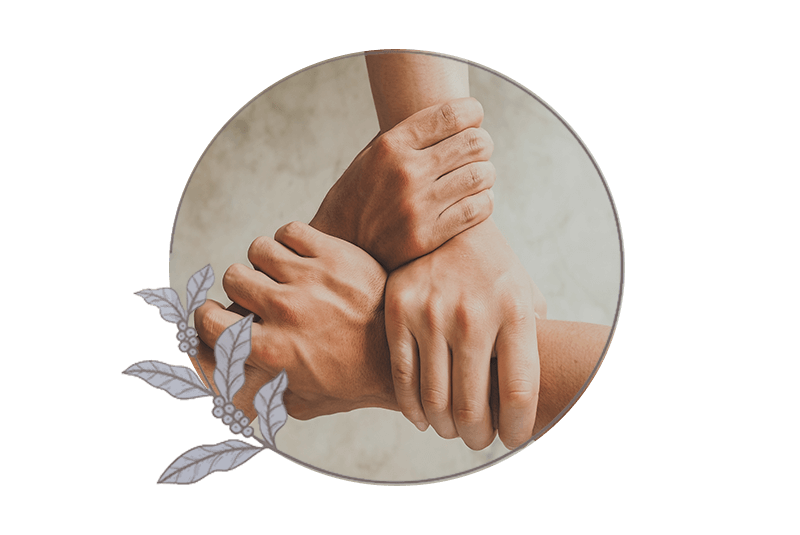 close ring frame of three arms holding together in unity